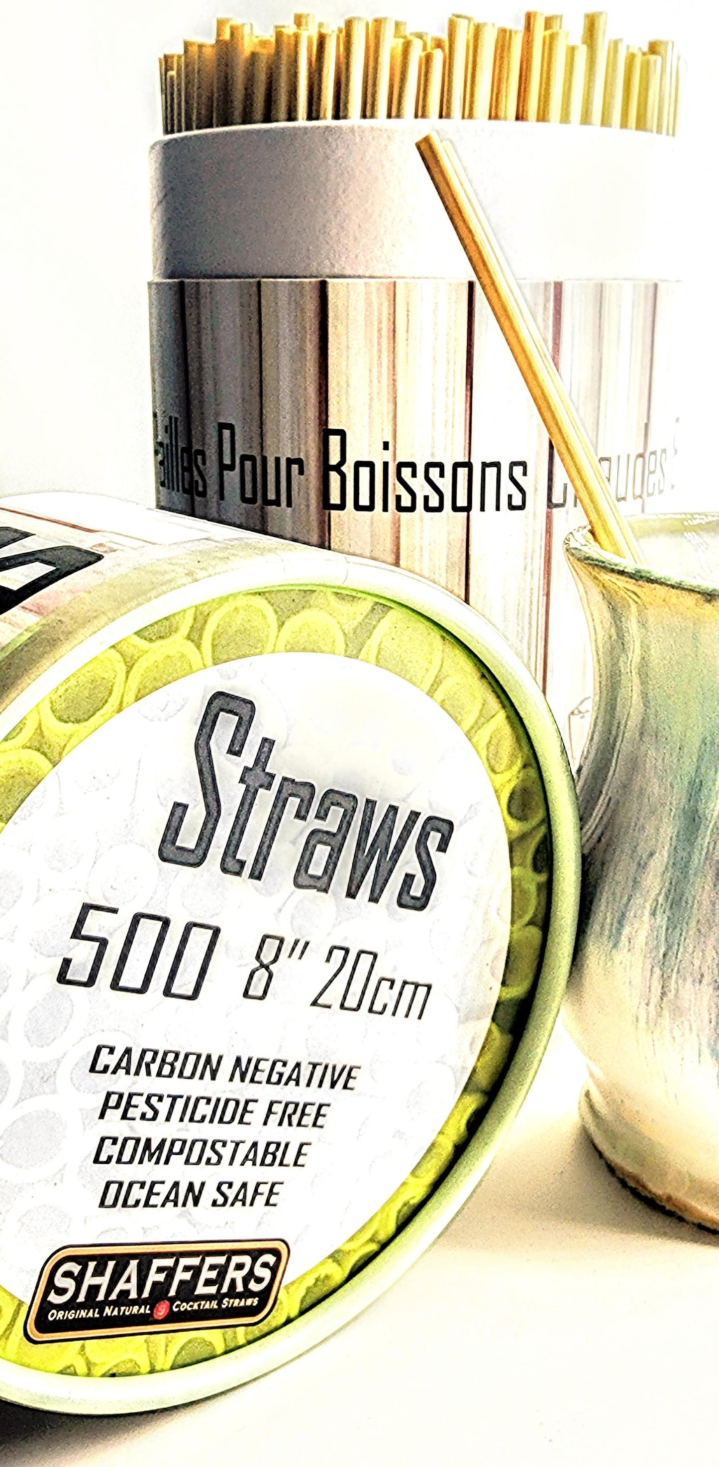 500 - 8" OG STRAWS! The Original Long Tall Skinny Straw.by Shaffer Farms.