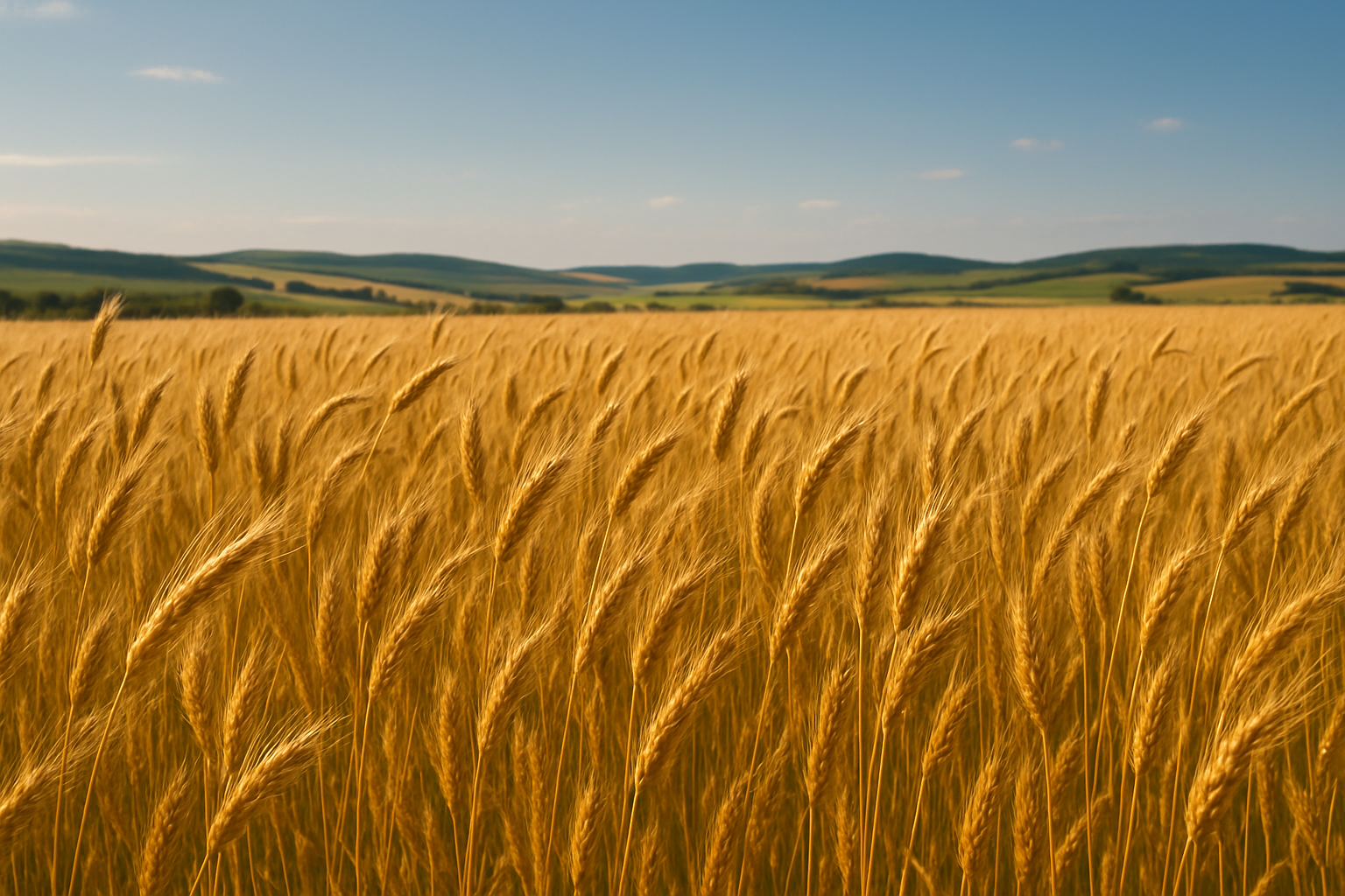 fields of rye grain, golden